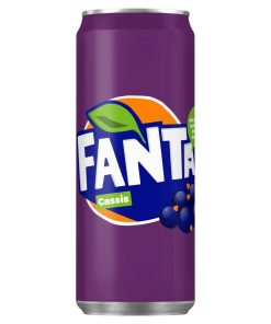 Fanta Cassis 33cl Sleek – tray met 24 blikjes zwartebessenfrisdrank