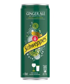 Schweppes Ginger Ale Blikjes 33cl – tray met 24 gemberfrisdrankblikjes