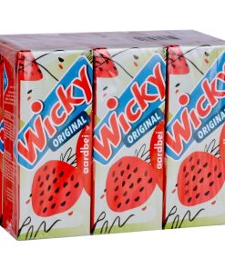 Wicky Aardbei Drink 20cl – tray met 30 pakjes fruitdrank zonder koolzuur