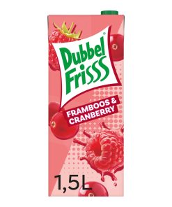 Dubbelfrisss Framboos Cranberry 1,5L Tray 8 Stuks – frisdrank zonder koolzuur