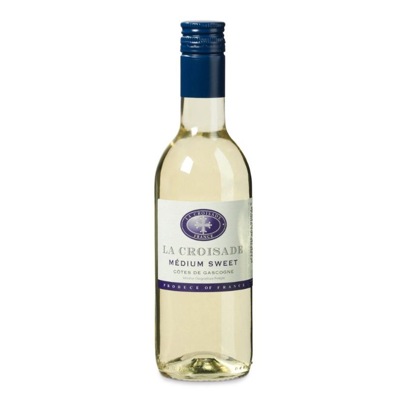 La Croisade Medium Zoete Witte Wijn 25cl – Franse halfzoete witte wijn in handige kleine flesjes voor horeca en events.