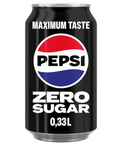 Pepsi Zero Blikjes 33cl – tray met 24 frisdrankblikjes