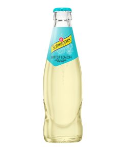 Schweppes Bitter Lemon Flesjes 25cl – krat met 24 glazen flesjes