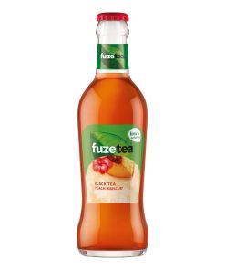 Fuze Tea Peach Hibiscus 20cl Flesjes Horeca Krat 24 Stuks – zachte ijsthee met perzik en hibiscus