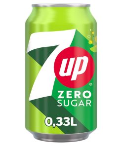 7UP Zero Sugar Blikjes 33cl Tray 24 Stuks suikervrije frisdrank