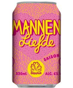 Oedipus Mannenliefde Bier blikjes 33cl – tray met 12 blikjes fris en kruidig speciaalbier van Oedipus Brewing.