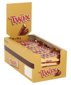 Twix Chocolade Repen 50 Gram – 25 stuks in voordeeldoos