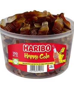 Haribo Happy Cola Flesjes Snoepjes Silo Emmer 150 Stuks – klassieke colaflesjes