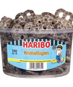 Haribo Krakelingen 150 Stuks – zachte drop in krakelingvorm
