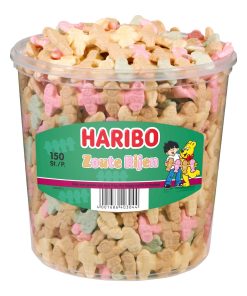 Haribo Zoute Rijen 150 Stuks – silo met zoute dropstaafjes