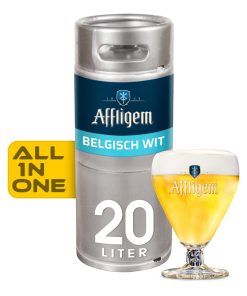 Affligem Belgisch Wit Biervat 20 Liter – tapvat witbier met schuim