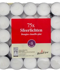 Theelichtjes 8 uur brandtijd XL zak 75 stuks – Bonfire
