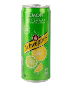 Schweppes Lemon Blikjes 33cl – tray met 24 citroenfrisdrank blikjes
