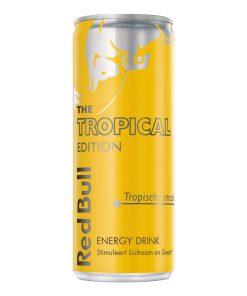 Red Bull Tropisch Fruit 25cl – tray van 12 gele energiedrankjes