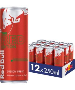 Red Bull Watermeloen 25cl – tray met 12 blikjes Red Edition energiedrank