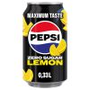 Pepsi Cola Zero Lemon Blikjes 33cl – tray met 24 frisdrankblikjes