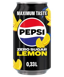 Pepsi Cola Zero Lemon Blikjes 33cl – tray met 24 frisdrankblikjes