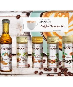 Monin Koffiesiropen Geschenkverpakking 5x5cl – cadeaupakket met koffiesmaken