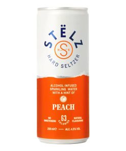Stelz Peach Hard Seltzer 25cl – tray 12 blikjes met perziksmaak