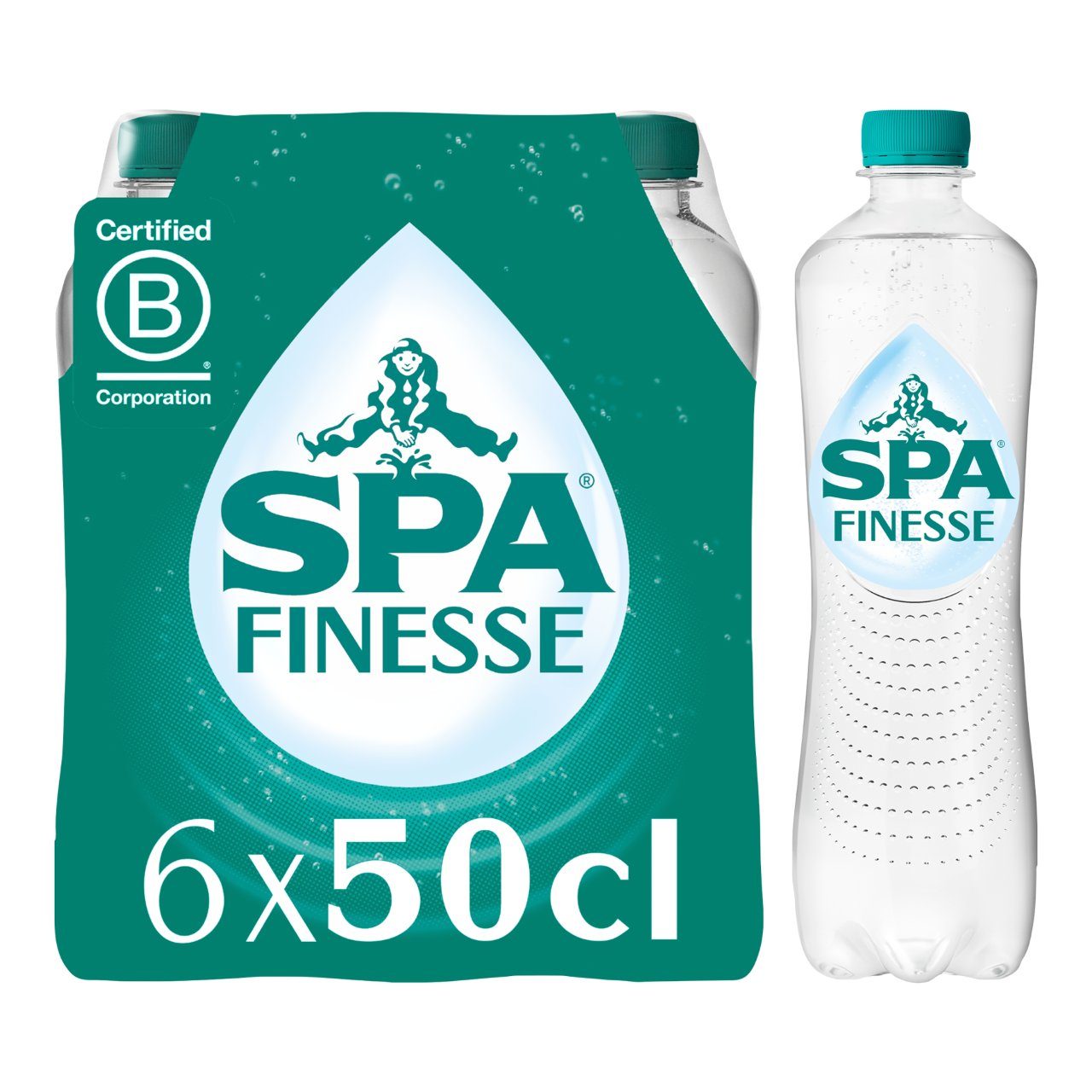 spa finesse 50cl pet flesjes tray 24 stuks licht bruisend mineraalwater