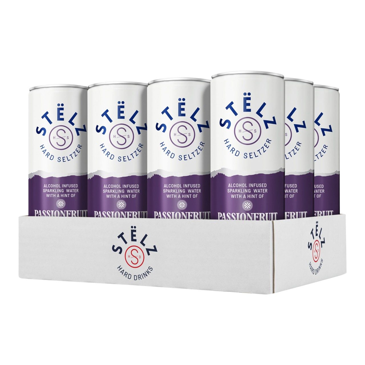 Stelz Passionfruit Hard Seltzer 25cl – tray met 12 blikjes alcoholische bruisdrank