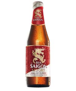 Bia Saigon Export Bier 33cl – originele Vietnamese pils in doos van 24 flesjes, gebrouwen door Sabeco Brewery.