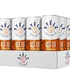 Stëlz Iced Tea Peach Hard Seltzer 25cl Blikjes Tray 12 Stuks – frisse perzik hard seltzer met ijsthee