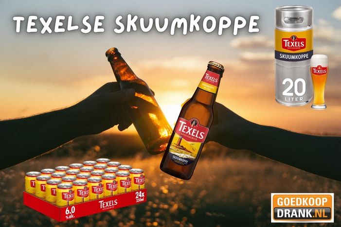 Texels Skuumkoppe fles en glas