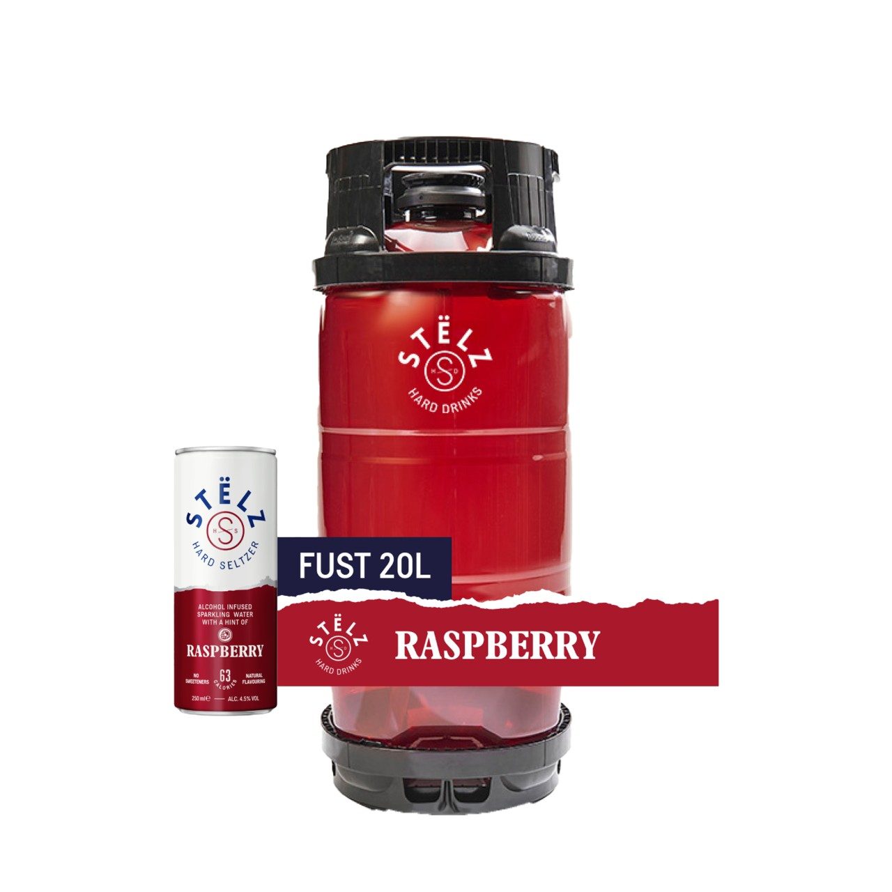 Stëlz Raspberry Hard Seltzer 20L Vat – Alcoholische bruisdrank met framboos
