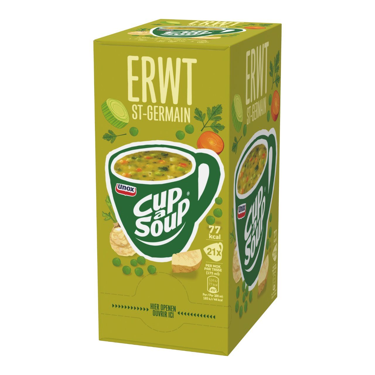 Cup-a-Soup Erwten Soep 21 Zakjes – instant soep in handige porties