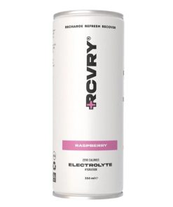 RCVRY Raspberry 25cl – tray met 12 suikervrije sportdrankblikjes zonder koolzuur