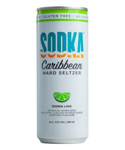 Sodka Lime Hard Seltzer 25cl – tray met 12 blikjes alcoholische seltzer met limoen