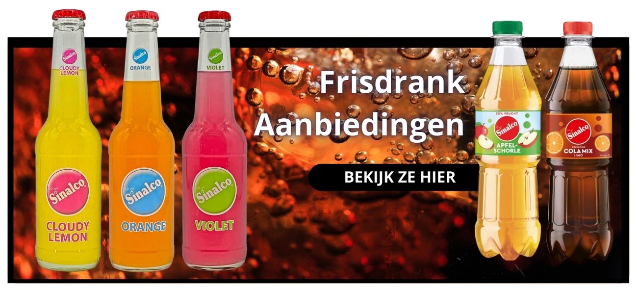 Sinalco frisdrank flesjes en tray