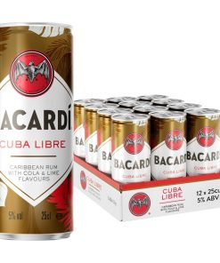 Bacardi Cuba Libre Blikjes 25cl Tray 12 Stuks – rum en cola premix