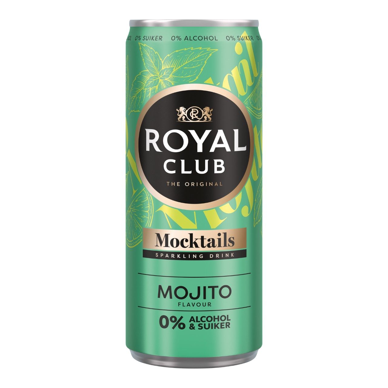 Royal Club Mocktails Mojito 0% Alcoholvrij 25cl – tray 12 blikjes